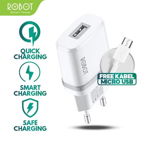 Foto Produk ADAPTOR ROBOT RT-K7 ORIGINAL 1 USB KEPALA CHARGER CASAN + MICRO CABLE dari MrThebest