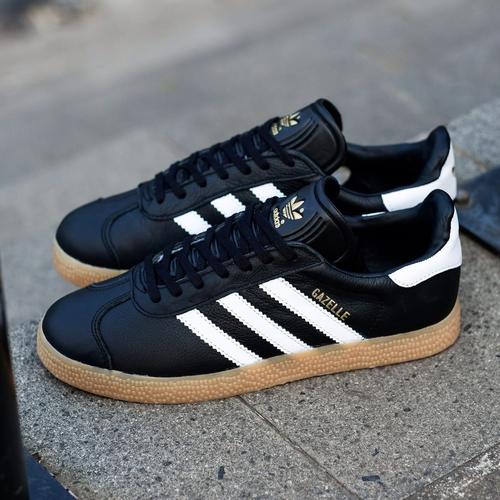 Jual ADIDAS GAZELLE LEATHER BLACK WHITE 