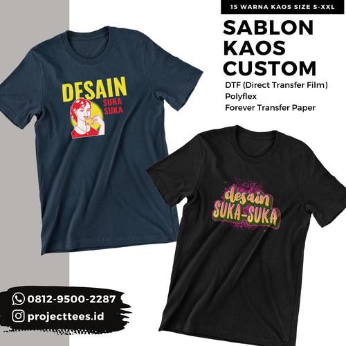 Foto Produk Sablon Kaos Custom Satuan Cotton Combed 30s - Kaos dan Logo dari Project Tees