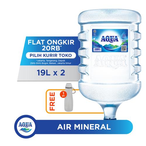 Foto Produk AQUA Air Mineral 19L (2 Galon) FREE Water Carrier dari AQUA Official Store