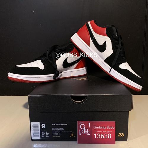 Foto Produk Nike Air Jordan 1 Low Black Toe BNIB ORIGINAL MATERIAL GUARANTEE dari Gudang Bubu