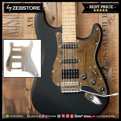 Foto Produk Pickguard Squier Stratocaster Standard Silver Mirror 11H H-S-S dari Zeb Hobbies Store