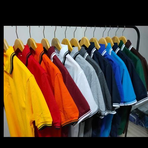 Foto Produk KAOS SERAGAM POLOS POLO KERAH PRIA/WANITA LIST M L XL XXL - MERAH LIST, M dari Lariso acc