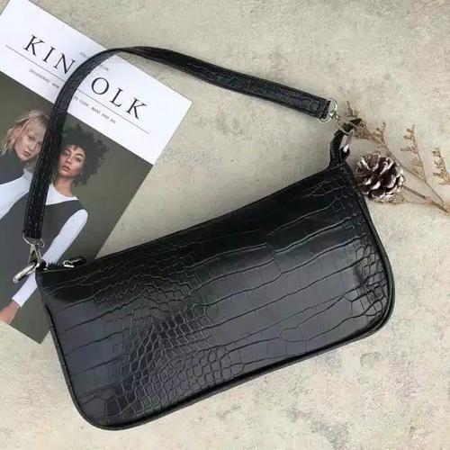 Foto Produk Shoulder Bag Wanita Croco PJM / Tas Fashion Wanita Terbaru - Hitam dari Spinoza Store Bag