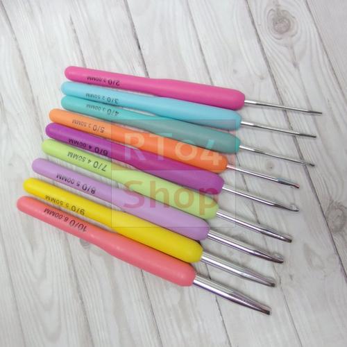 Foto Produk Hakpen / Alat Rajut / Jarum Rajut set / Crochet set 9 pcs Warna warni dari RT 04 Shop