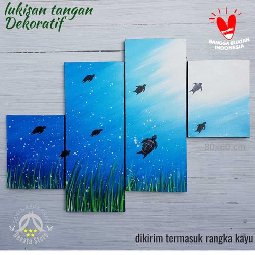 Jual Hiasan Dinding Lukisan Tangan Dekoratif Dekorasi Rumah Kehidupan Laut Kota Denpasar Devata Store Official Tokopedia
