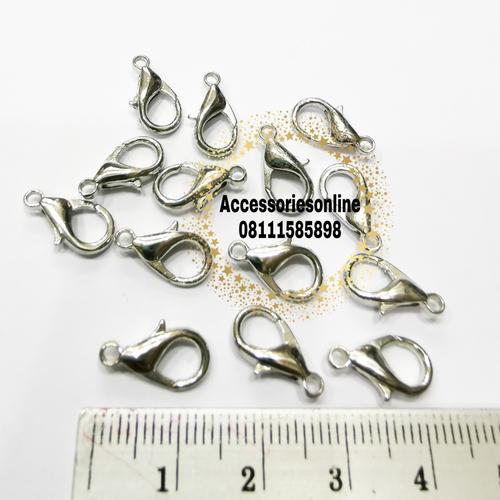 Gambar Pengait kalung/Gelang Kokot udang 14 mm (art 503 nikel) - 144 pcs dari accessoriesonline Jakarta Barat Tokopedia