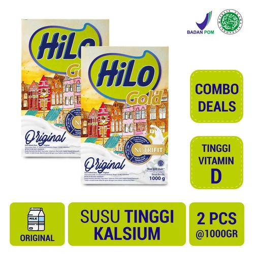 Foto Produk Twin Pack: HiLo Gold Plain 1000gr - Susu Tinggi Kalsium dari NutriMart
