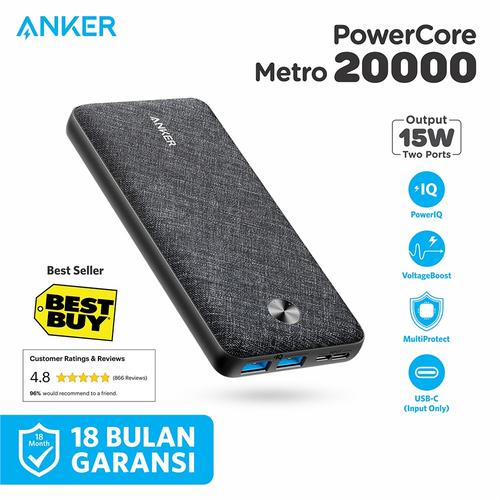 Foto Produk Powerbank Anker PowerCore Metro 20000mAh Black - A1268 dari Anker Indonesia