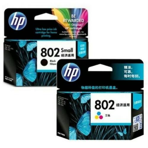 Jual Tinta Hp Cartridge 802 Black + 802 