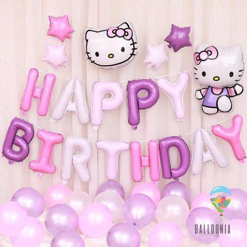 Foto Produk SET Balon Foil Birthday Hello Kitty Head | Dekorasi Ulang Tahun dari Balloonia