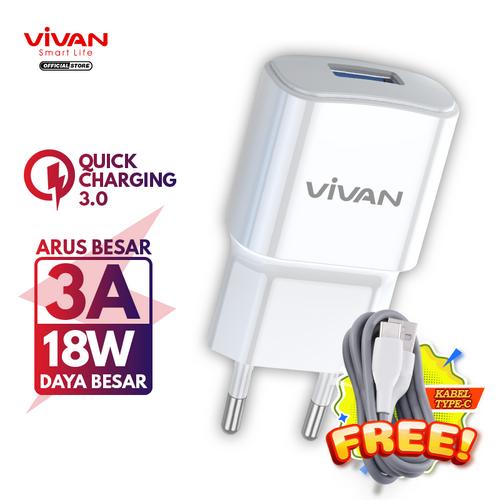 Foto Produk VIVAN Charger Original Power Oval 3.0 II 18W FREE Kabel Quick Charging - Putih dari VIVAN OFFICIAL SHOP