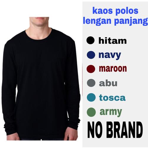 Foto Produk kaos polos lengan panjang - Hitam, M dari basic ols