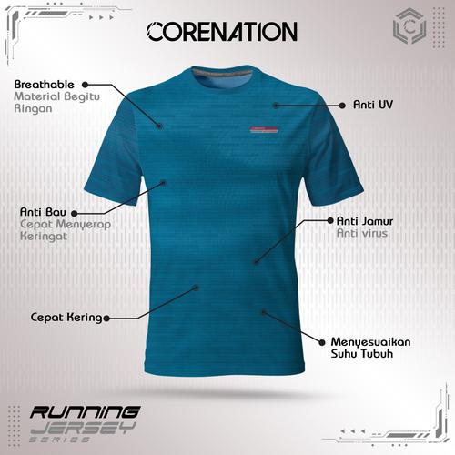 Foto Produk CoreNation Active Running Jersey - Biru, S dari CoreNation Active