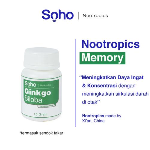 Foto Produk Ginkgo Biloba Powder 10 Gram - 50 Kali Minum - Ingatan & Konsentrasi dari Soho Nootropics
