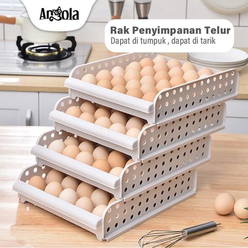 Foto Produk Egg Box C36 Rak Tempat Penyimpanan Telur Rak Telur Plastik Box Telur - 2 Tingkat dari Angola Official Store