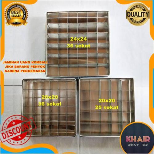 Foto Produk Loyang brownies sekat diameter 20/24/30cm Loyang persegi - 20x20 25 sekat, Hanya sekat dari KhairaShop25