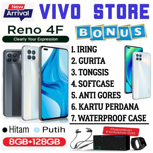 Foto Produk OPPO RENO 4F RAM 8/128 GB GARANSI RESMI OPPO INDONESIA - hitam no bonus dari VIVO ST0RE
