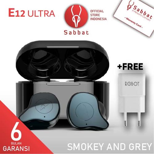 Foto Produk Sabbat E12 ULTRA Smokey Grey Qualcomm APTX TWS Bluetooth Headset 5.0 - Sabbat dari Sabbat Official