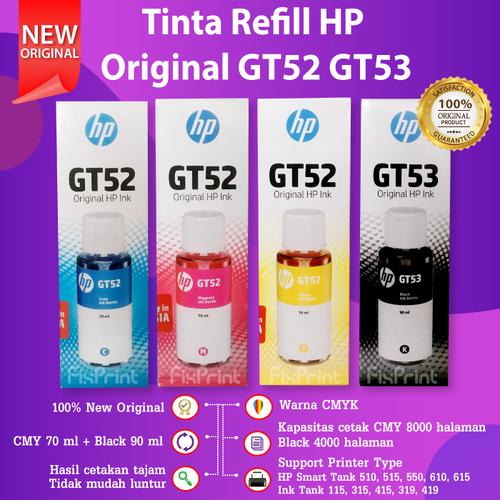 Foto Produk Tinta HP GT52 GT53 Original Printer GT5810 GT5820 115 315 415 319 419 - BIRU TANPA BOX dari FixPrint Indonesia