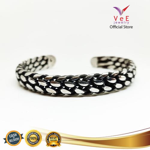 Foto Produk Gelang Titanium Perak Sisik - VeE Gelang Tangan Wanita Pria dari Vee Jewelry