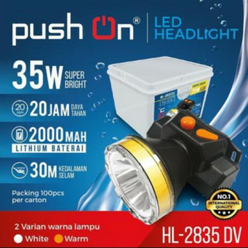 Foto Produk SENTER KEPALA SELAM PUSH ON HL-2835DV Cahaya Putih/Kuning 35W Recharge dari DEWI CAHAYA ELEKTRIK