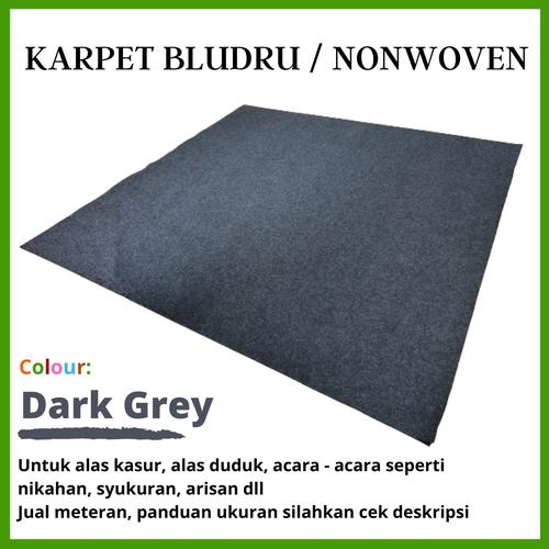 Foto Produk BAROKAH Karpet Wool Meteran 10 cm x 2 m, Bludru Bulu, Brudru Pameran - Dark Grey dari Martha Karpet Indonesia