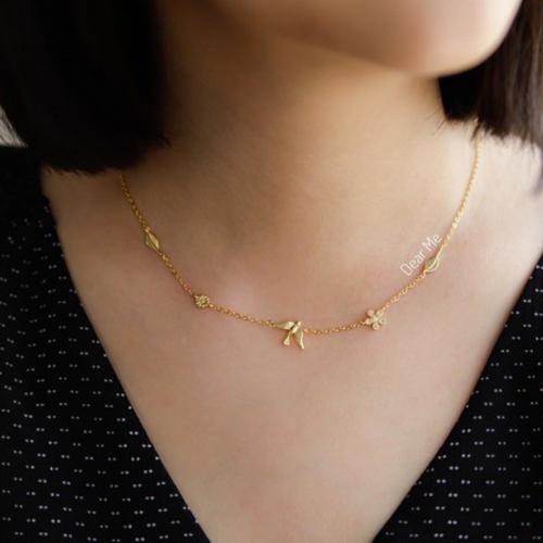 Foto Produk Dear Me - Abelia Necklace 925 Sterling Silver with 18k Gold Plating dari Dear Me Jewelry