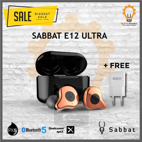 Foto Produk Sabbat E12 ULTRA Qualcomm APTX TWS Bluetooth Headset 5.0 New Upgrade - Gold Copper dari Urban Geeks