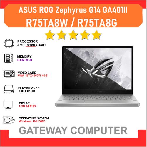 Foto Produk ASUS ROG Zephyrus G14 GA401II Ryzen 7 4800HS 8GB 512GB GTX1650Ti 4GB - GREY dari Gateway Indonesia Comp