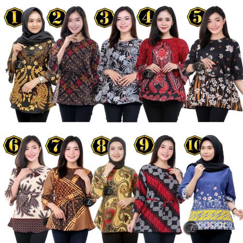 Foto Produk Blouse Batik Murah / Atasan Batik Wanita / Seragam blus M L XL XXL #2 - BLOUSE, M dari Batik Em YS