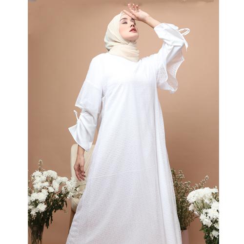 Foto Produk KNW Embroidery Broken White Lania Dress X Lia Silk Plan dari KNW