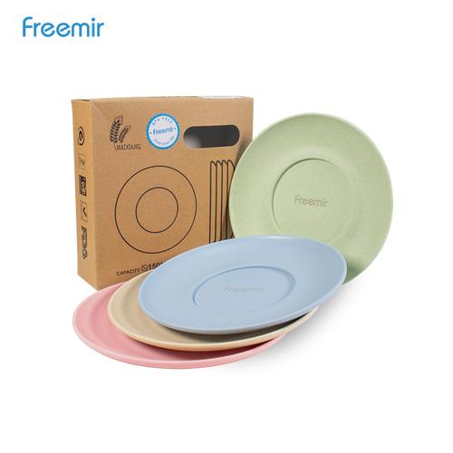 Foto Produk Freemir Piring Wheat Straw Plate 1 Set isi 4 pcs warna warni dari freemir Official Store