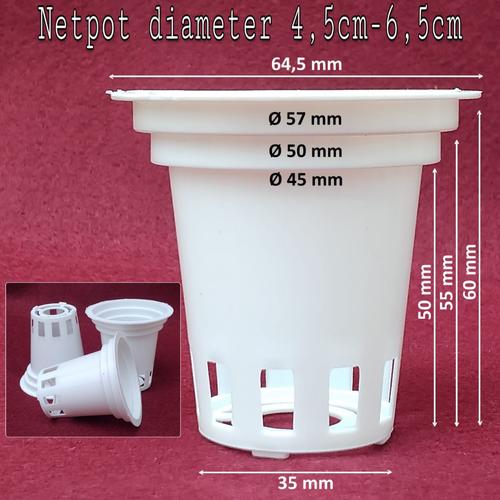 Foto Produk Netpot Putih multi tinggi 6 cm diameter 4.5 -6.5 cm dari Aneka Hidroponik