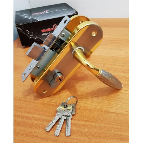 Jual Kunci Pintu Rumah Ukuran Kecil Bulat Granat SS 11 Gold - gold