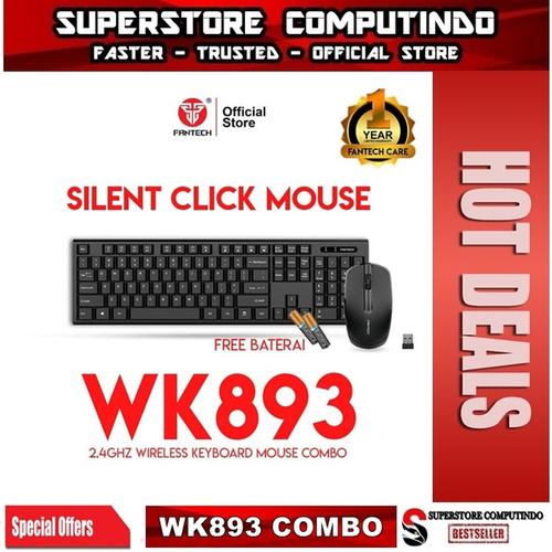 Gambar Fantech WK893 Keyboard Mouse Wireless Combo 2.4Ghz Silent Click dari SuperStore Computindo Jakarta Pusat Tokopedia
