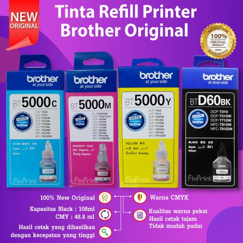 Jual SET Tinta Brother BTD60Bk D60 BT5000 Printer MFC-T810W T910DW T4500DW  - Paket LoosePack - Jakarta Pusat - FixPrint Indonesia | Tokopedia