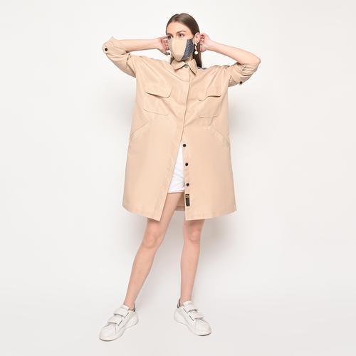 Gambar KEMEJA WANITA / ATASAN WANITA - MADJA OVERSIZE SHIRT - NUDE dari THISIS MADJA Jakarta Barat Tokopedia