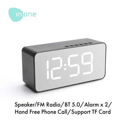 Foto Produk Inone Speaker Bluetooth Wireless with Alarm Clock FM Radio Portable - model rectangle dari Inone Official Shop