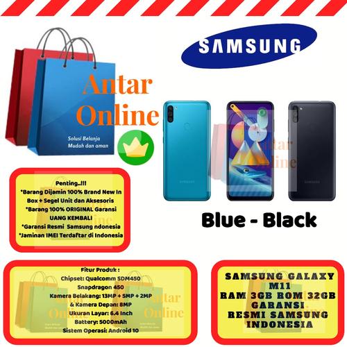 Foto Produk Samsung Galaxy M11 3GB/32GB M 11 3/32 GB 3/32GB Resmi SEIN Blue Black - Hitam dari Antar Online