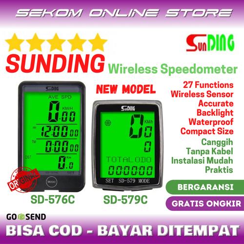 Foto Produk Speedometer Odometer Sepeda Sunding Wireless Bike SD-576C 577C 579C dari SEKOM ONLINE STORE
