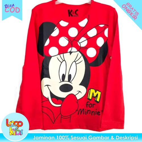 Foto Produk Kaos Anak Perempuan Lengan Panjang Logokids Minnie Mouse Red 1-10 Thn - 1 tahun dari logokids