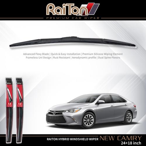Foto Produk Raiton Sepasang Wiper Hybrid Kaca Depan Mobil Toyota New Camry 24"&18" dari Raiton