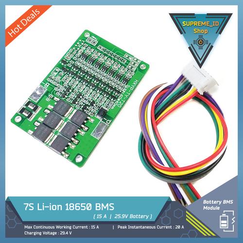 Jual 7S 25.9V Li-ion Lithium 18650 BMS Battery Charger Module | 29.4V ...