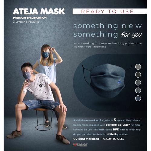 Foto Produk Ateja Masker special edition Denim casual premium 3 ply std WHO dari Eruni Shop