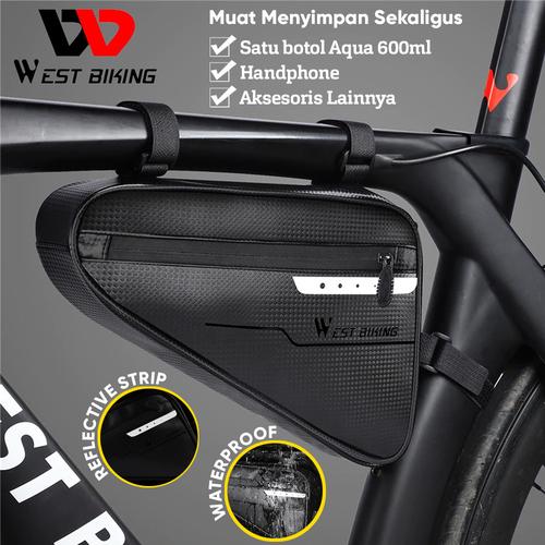 Foto Produk Tas Sepeda Segitiga West Biking Tas Sepeda 3L Waterproof + Reflective - Hitam dari West Biking Indonesia