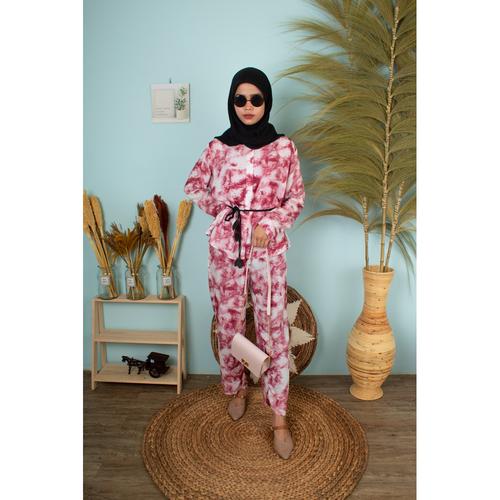 Foto Produk FortKlass ST LP AMBER One Set TIE DYE Motif Stelan DailySet DYE CUT - Merah dari FortKlass