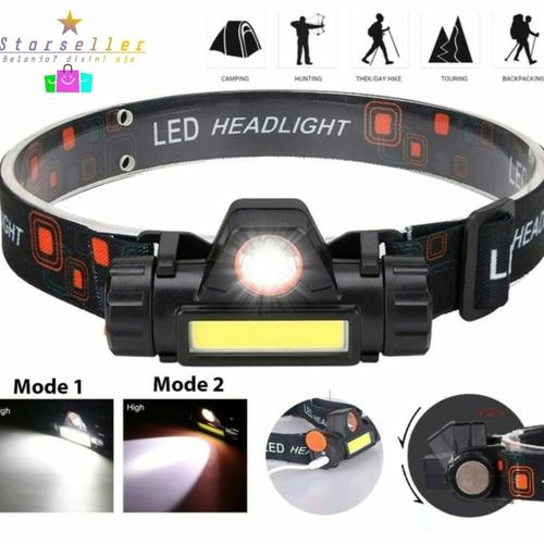 Foto Produk Senter Kepala High Power Head Lamp COB Rechargeable Plus Magnet dari Starseller21