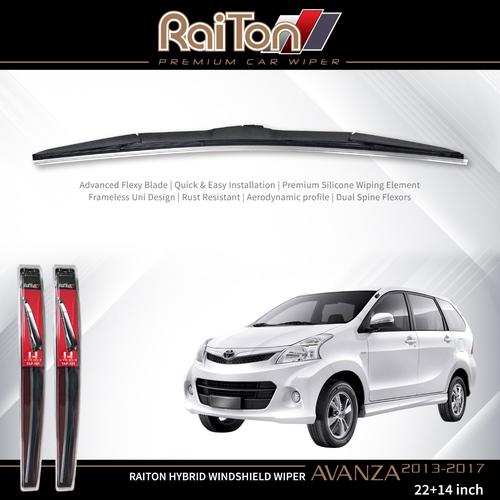 Foto Produk Raiton Wiper Hybrid Sepasang Kaca Depan Mobil Toyota New Avanza 22&14 dari Raiton
