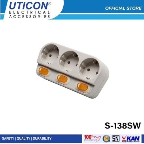 Foto Produk UTICON STOPKONTAK S138SW S 138 SW STEKER PLUS SAKLAR 3LB 3Lubang dari Aneka Listrik KK